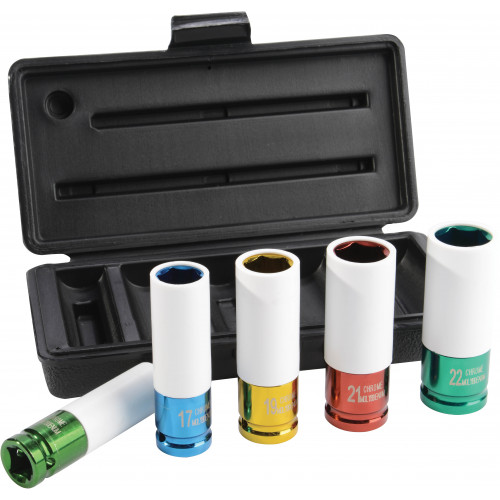 SAM Metric 1/2 in Wheel Nut Socket Set, 6 point