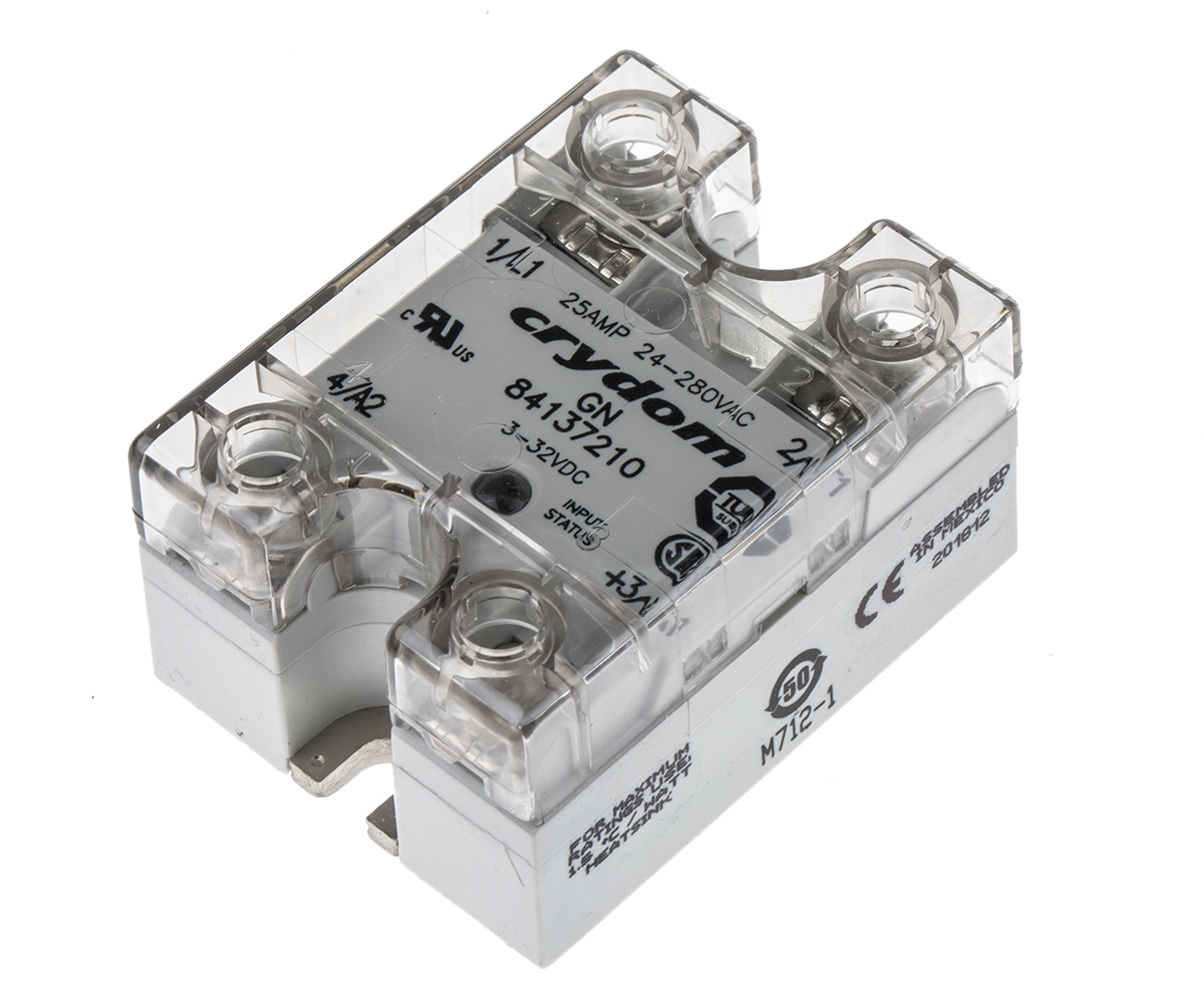 Sensata Crydom GN Series Solid State Relay, 10 A rms Load, Panel Mount, 280 V ac Load, 32 V dc Control