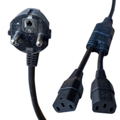 RS PRO Right Angle IEC C13 Socket to Right Angle CEE 7/7 Plug Power Cord, 2.5m