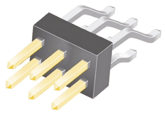 Samtec TSM Series Right Angle Surface Pin Header, 6 Contact(s), 2.54 mm Pitch, 2 Row, Unshrouded