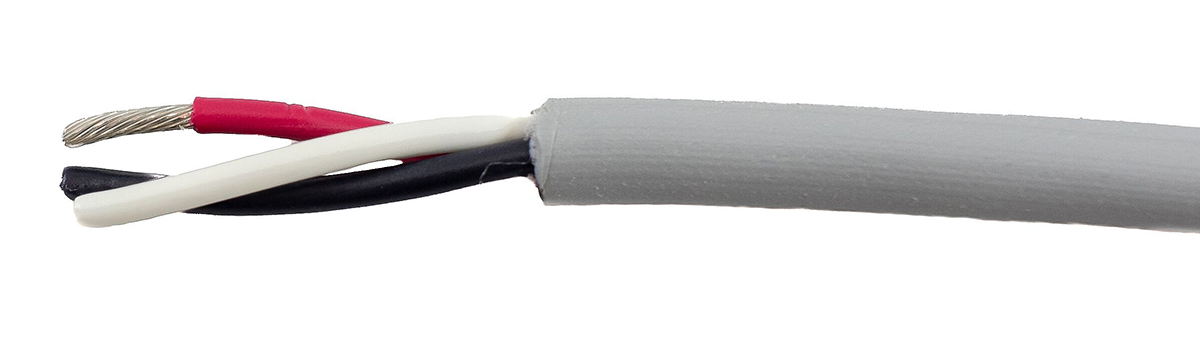 Alpha Wire Ecogen Ecocable Mini Control Cable, 3 Cores, 0.24 mm² 24 AWG, Unscreened, 30 m, Grey Modified Polyphenylene