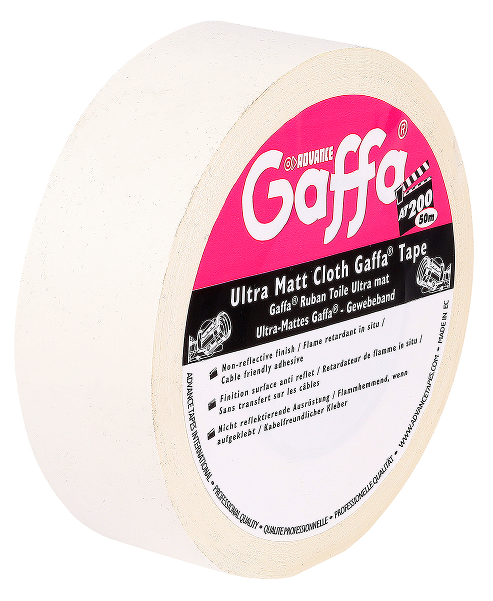Advance Tapes AT200 White Matt Gaffa Tape, 50mm x 50m, 0.26mm Thick