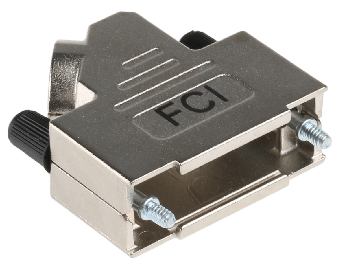 Amphenol Communications Solutions 8655MHR Series Die Cast Zinc Angled D Sub Backshell, 15 Way, Strain Relief