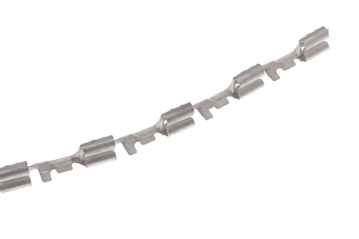 TE Connectivity FASTIN-FASTON .250 Uninsulated Female Spade Connector, Receptacle, 6.35 x 0.81mm Tab Size, 0.5mm² to