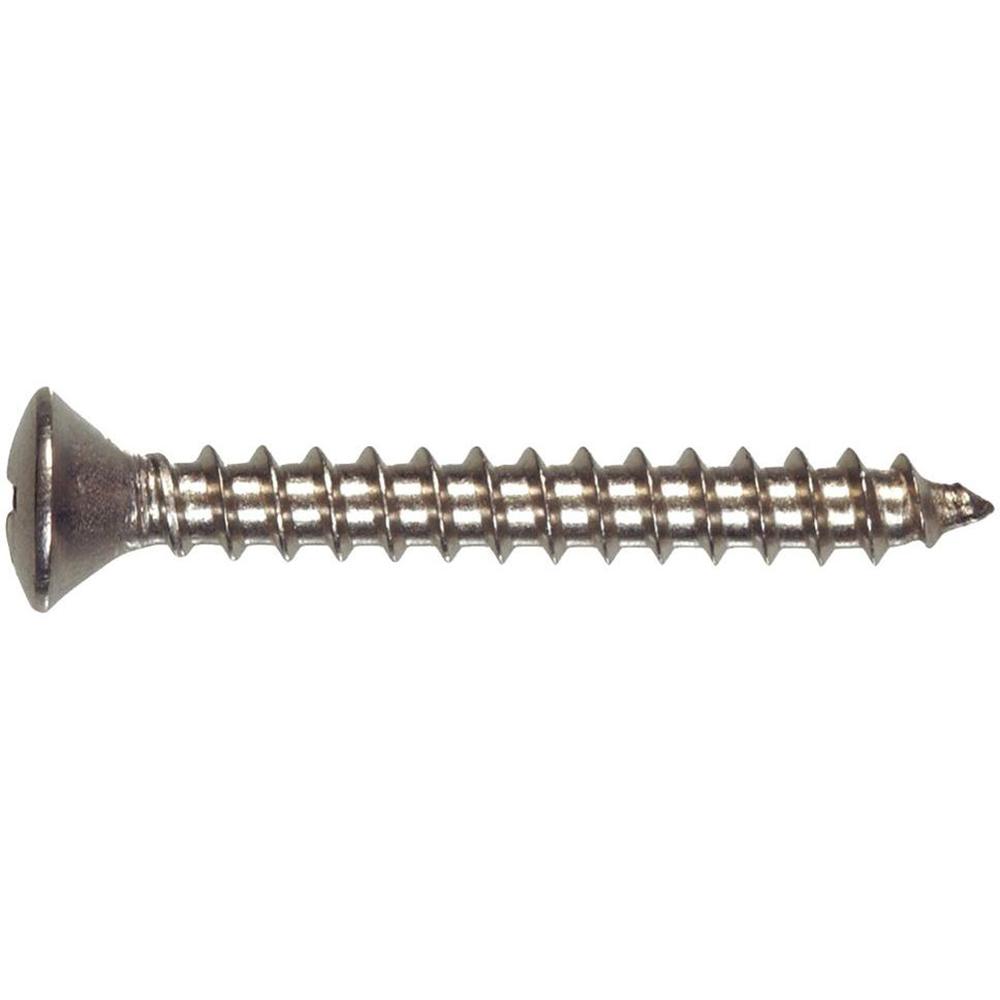 RS PRO Zinc Plated Steel Oval Head Self Tapping Screw, N°#8 x 3/8in Long