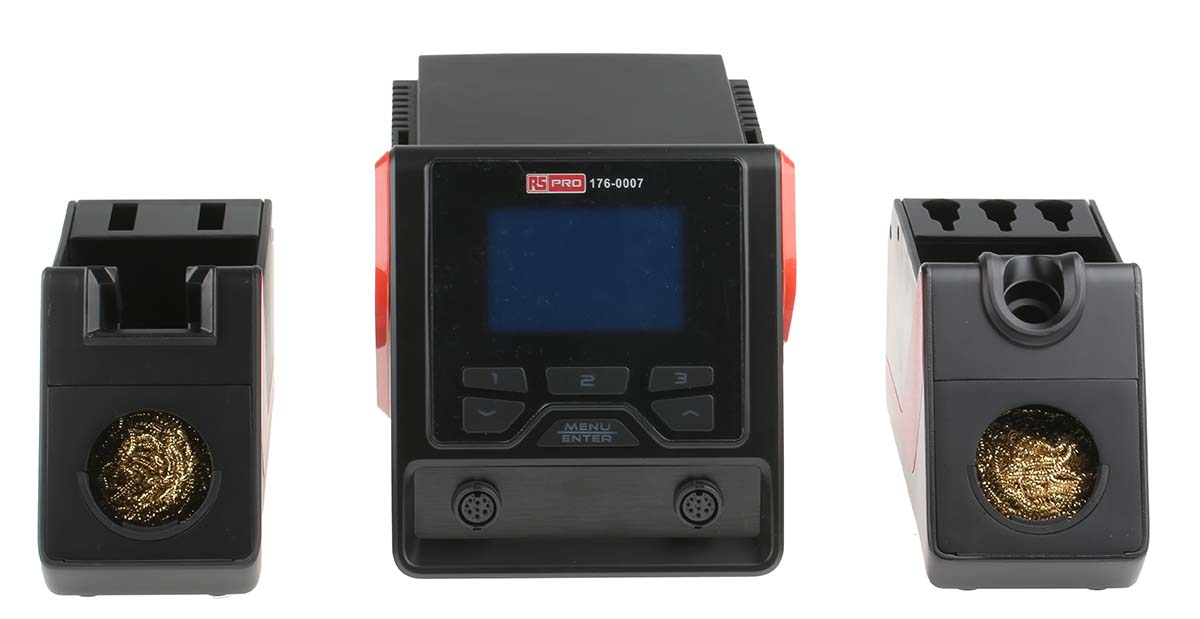 RS PRO Dual Channel Digital Soldering Station 200W, 230V