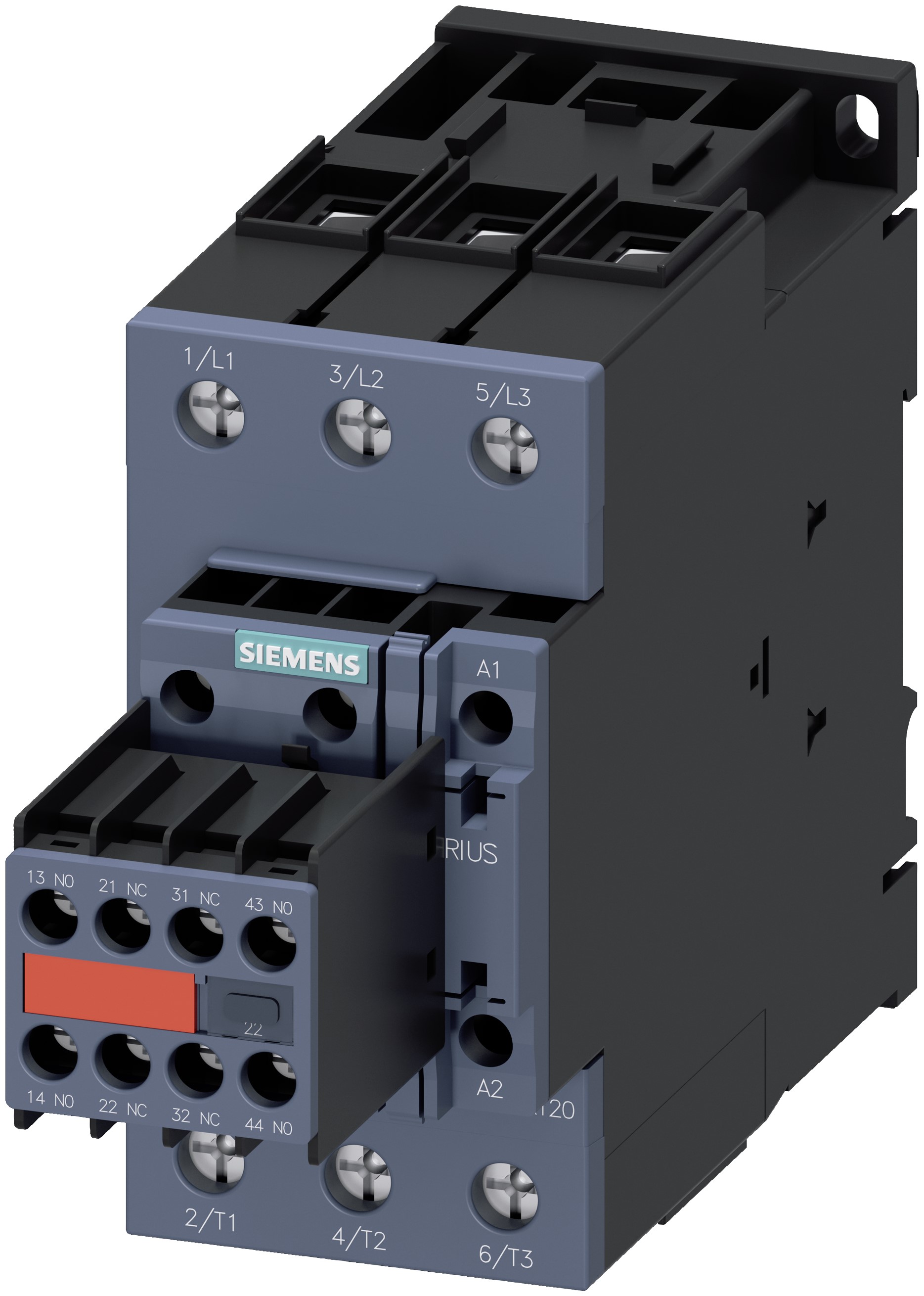 Siemens 3RT2 Contactor, 110 V ac Coil, 3-Pole, 50 A, 22 kW 400 V, 3 NO, 690V