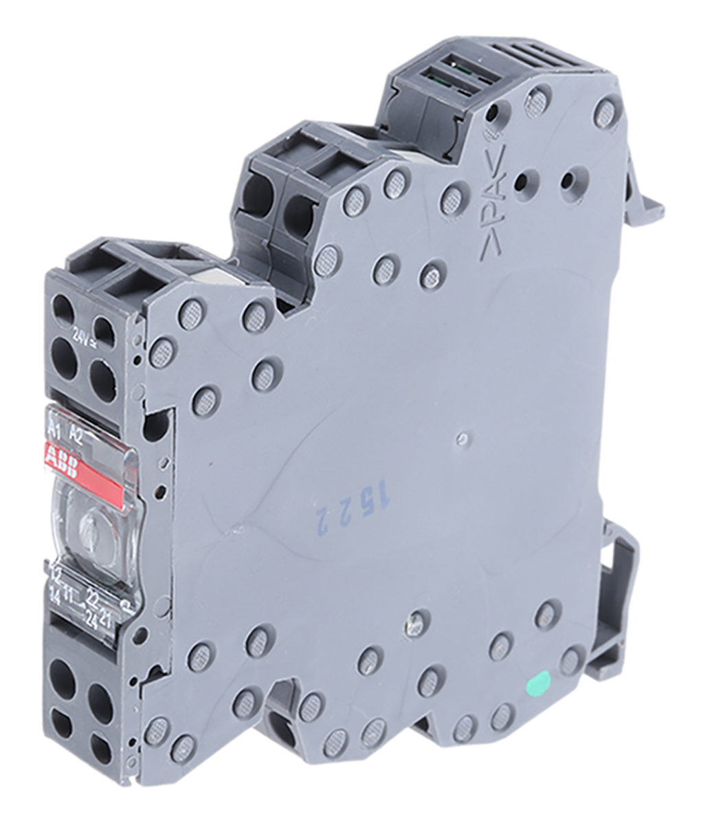ABB R600 Series Interface Relay, DIN Rail Mount, 24V ac/dc Coil, DPDT, 1 → 8000mA Load
