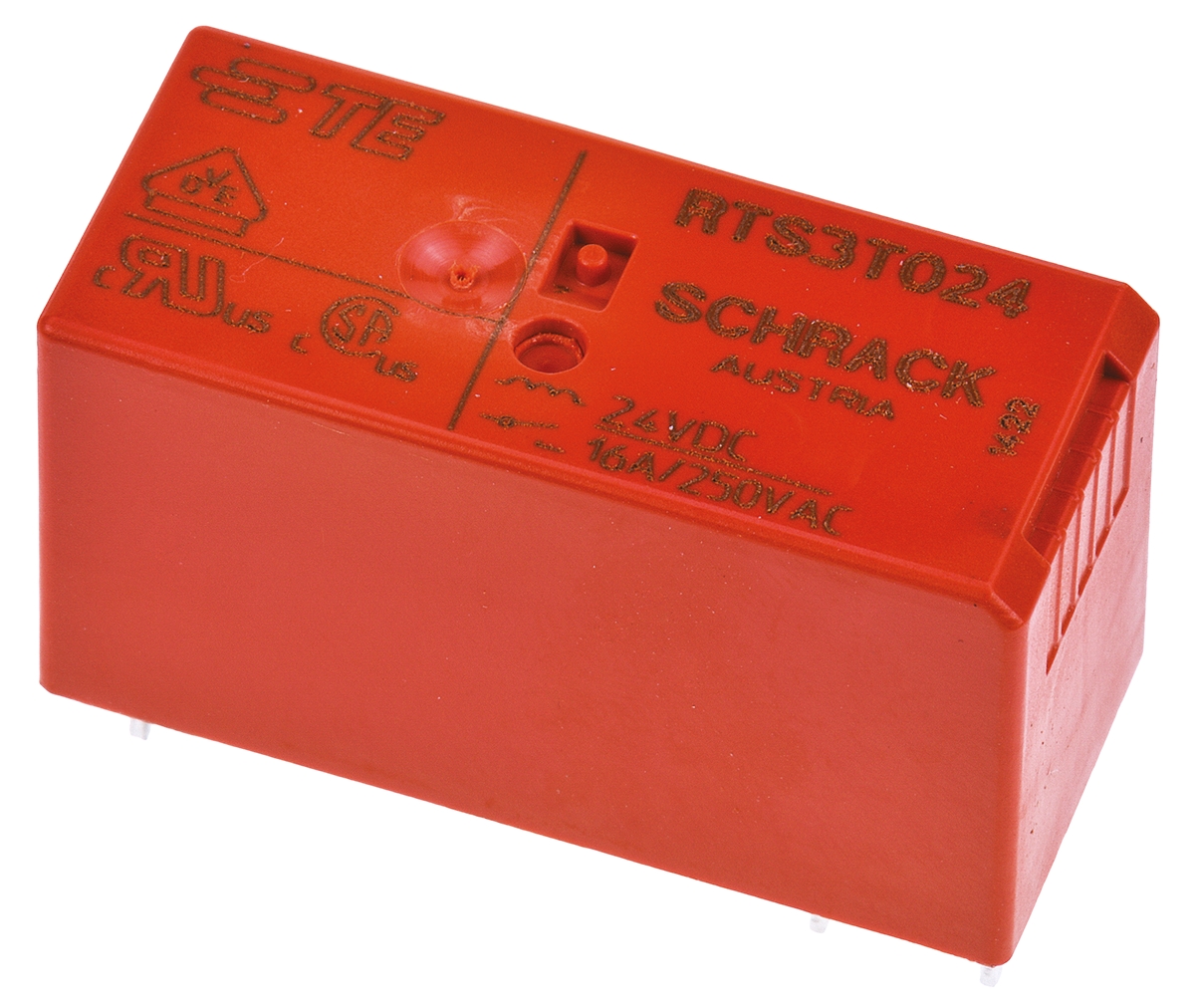 TE Connectivity PCB Mount Power Relay, 24V dc Coil, 16A Switching Current, SPST