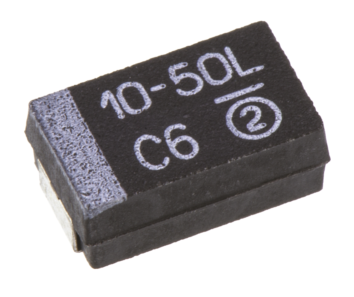 Vishay 10μF MnO2 Tantalum Capacitor 50V dc, 293D Series