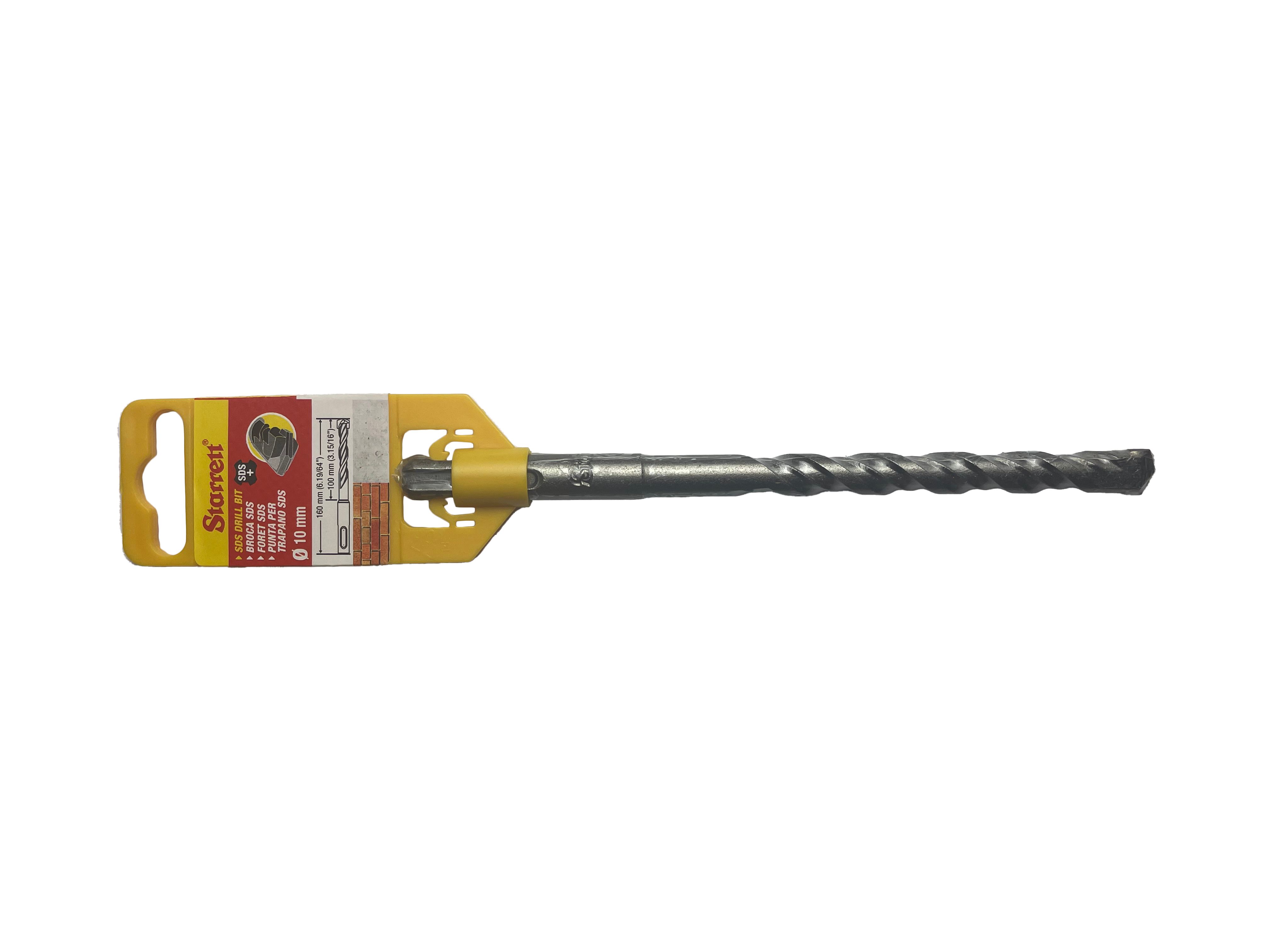 Starrett SDS Plus Series Carbide Tipped SDS Plus Drill Bit, 10mm Diameter, 160 mm Overall