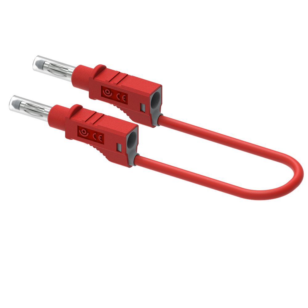 Electro PJP Plug, 12A, 600V, Red, 50cm Lead Length