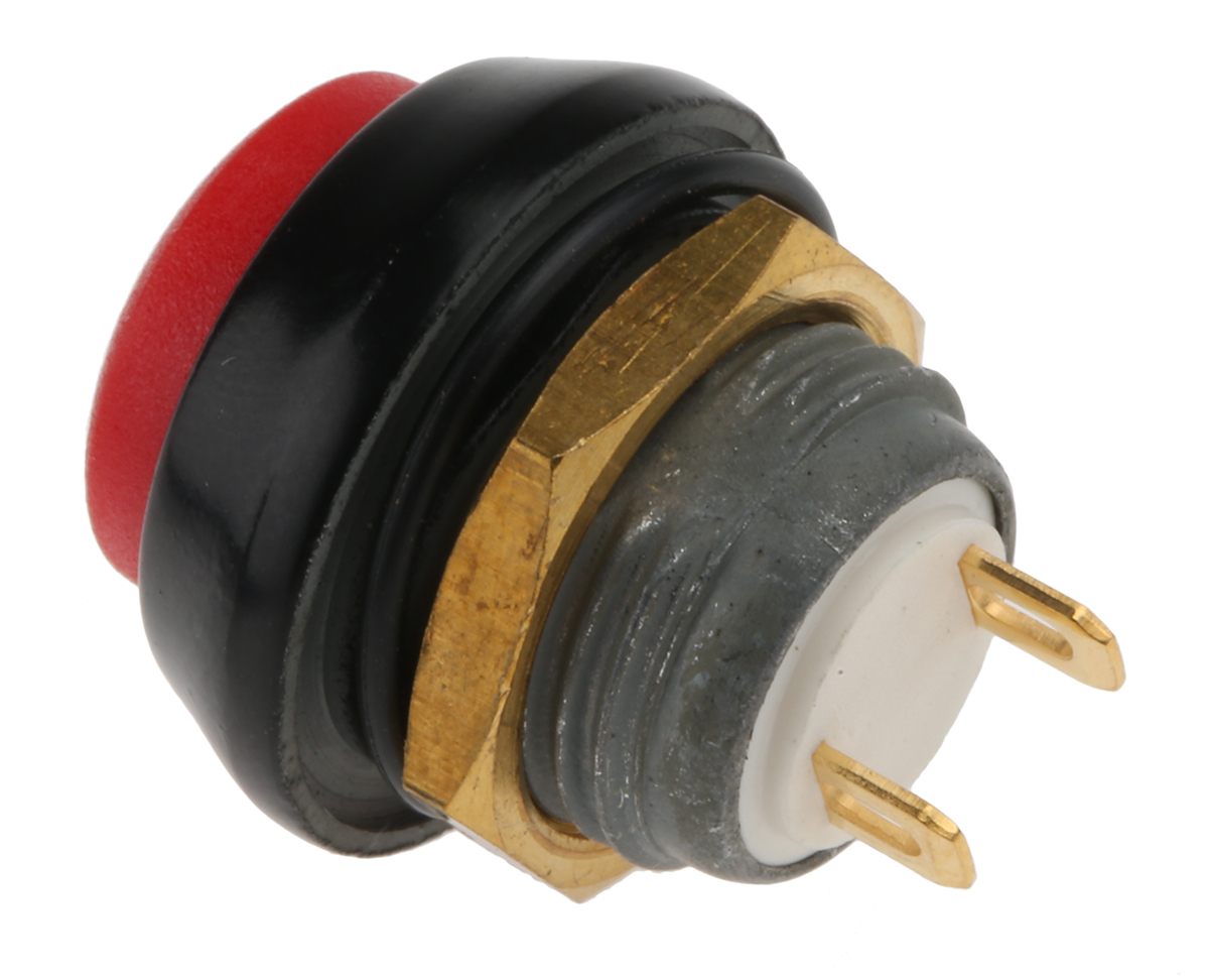ITW Switches 59 Series Miniature Push Button Switch, Momentary, Panel Mount, 13.65mm Cutout, SPST, Clear LED, 125V ac,