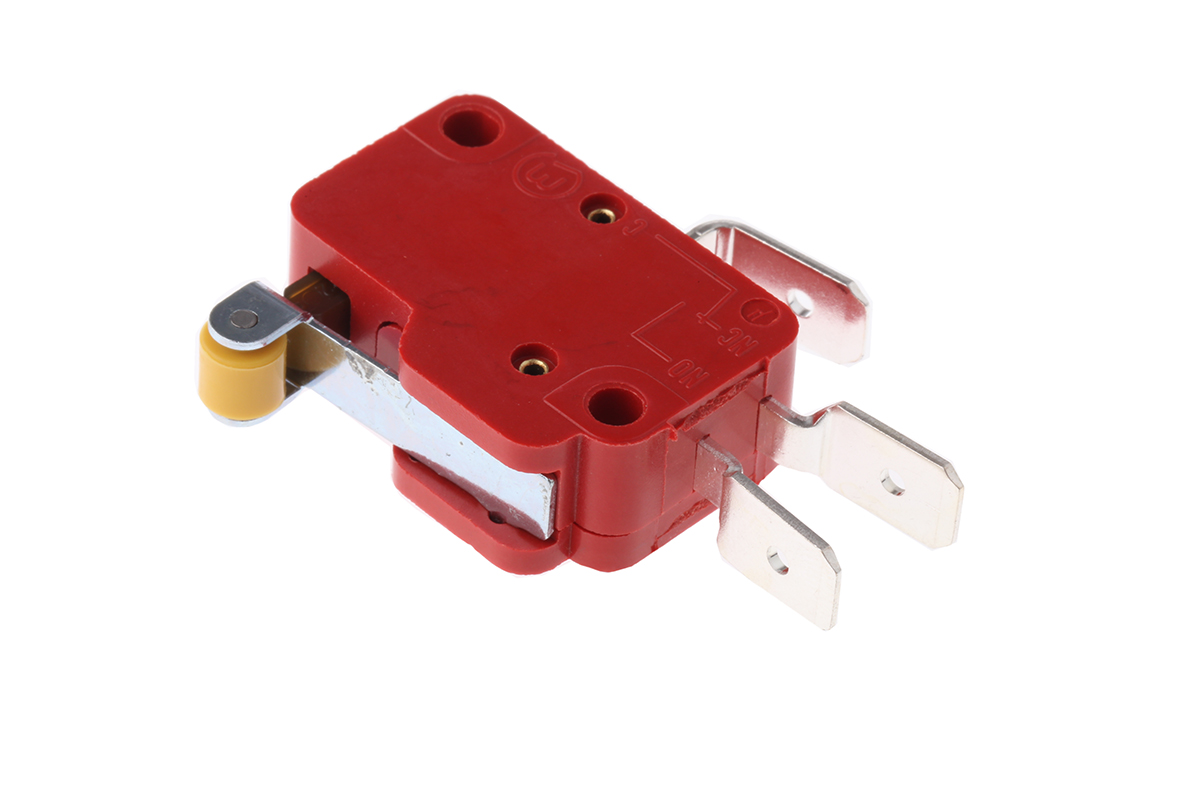 Marquardt Roller Lever Micro Switch, Tab Terminal, 10 A @ 250 V ac, SP-CO