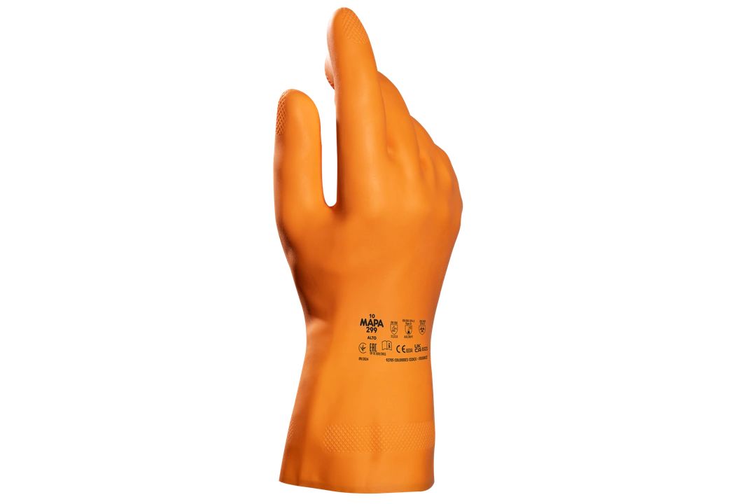 Mapa Orange Natural Latex Glove, Size 8
