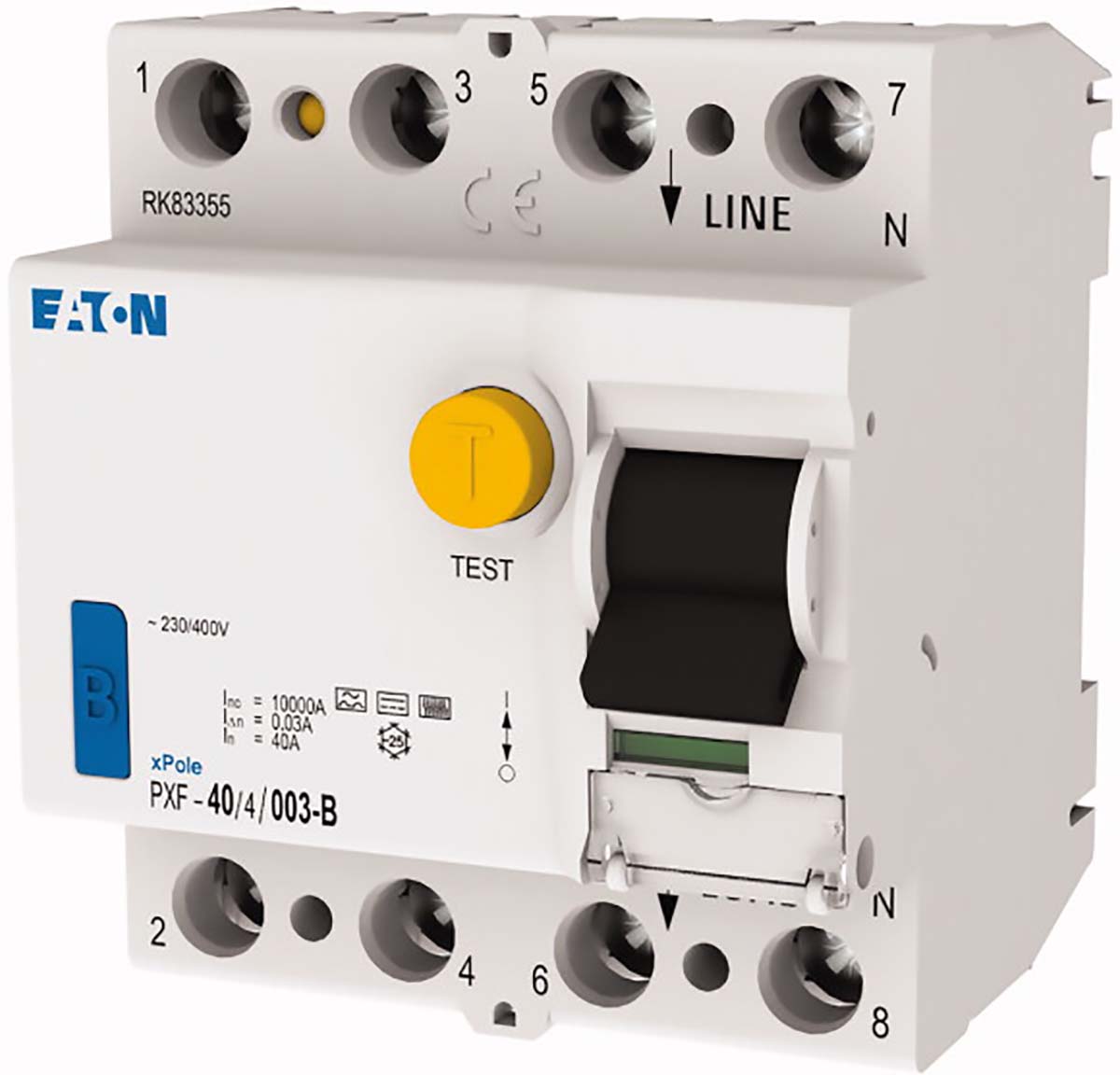 Eaton RCCB, 40A, 4 Pole, 30mA, Type B, 230 V ac, 400 V ac