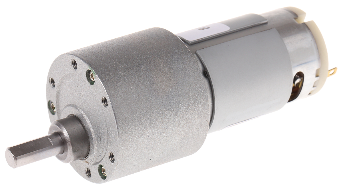 RS PRO Geared DC Motor, 7 W, 4.5 → 15 V dc, 114 gcm, 7300 rpm, 6mm Shaft Diameter