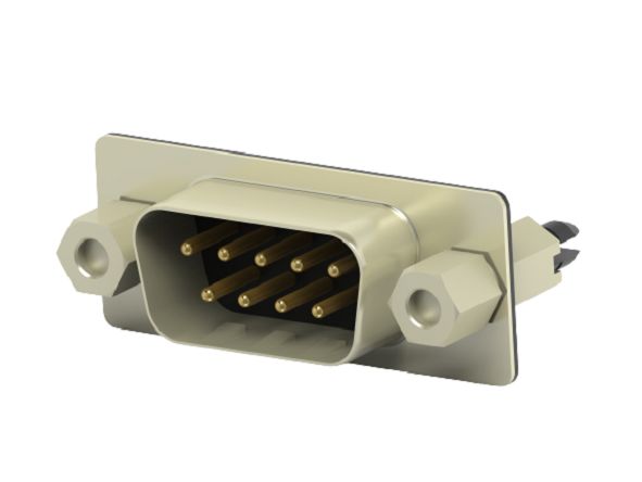 TE Connectivity 2301826 9 Way Vertical Board Mount D-sub Connector Plug, 2.77mm Pitch