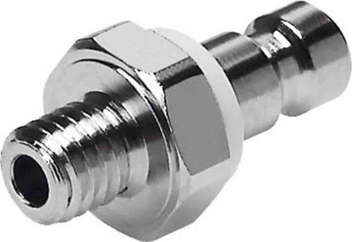 Festo Nickel Plated Brass Male Pneumatic Quick Connect Coupling, M5 Male Threaded