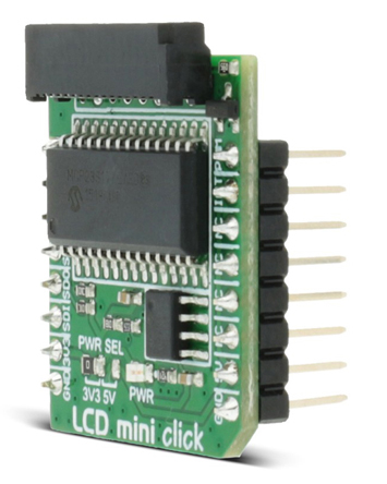 MikroElektronika MIKROE-2453, LCD Mini Click LCD Display Adapter Board With 2x16 Monochrome Character Display