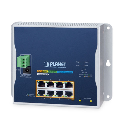 Planet WGS-5225-8P2S, Managed Switch 8 Port Network Switch RJ-45