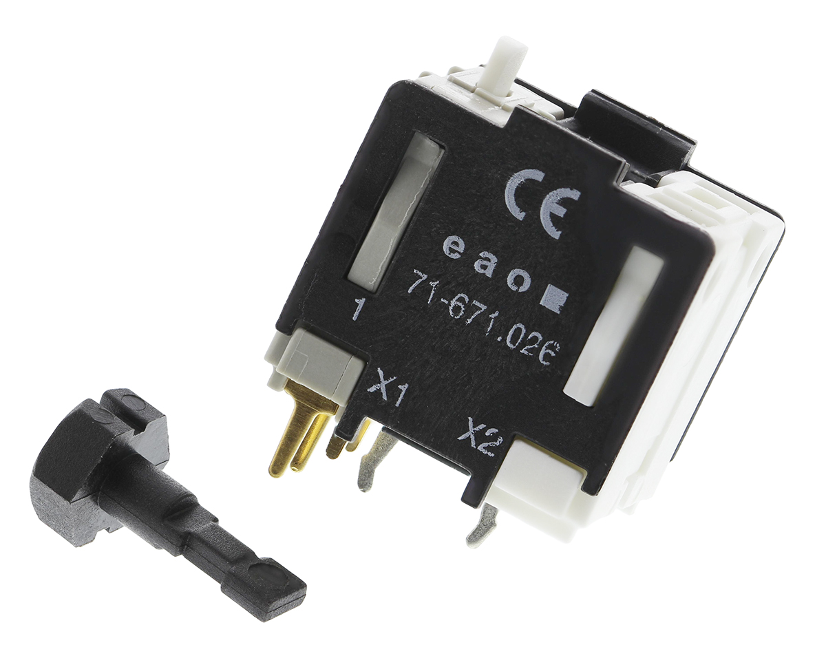 EAO 71 Series Contact Block for Use with Push Button Switch, 250V ac, 1NO + 1NC