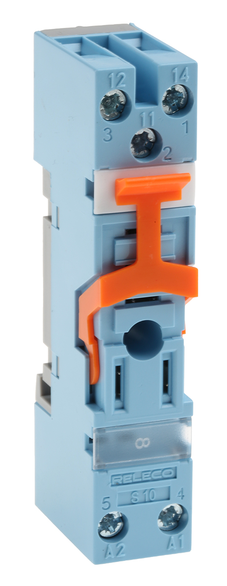 Releco MRC 5 Pin 250V ac DIN Rail Relay Socket, for use with IRC Series