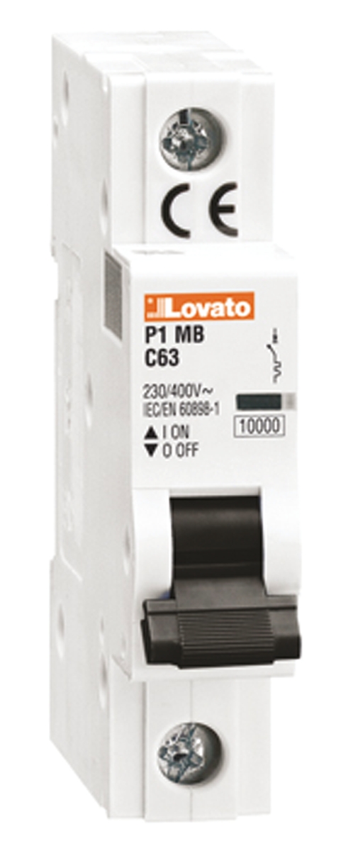 Lovato ModuLo P1MB MCB, 1P, 10A Curve B, 230V AC, 60V DC, 10 kA Breaking Capacity