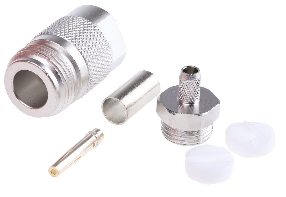 Telegartner, Jack Cable Mount N Connector, 50Ω, Solder Termination, Straight Body