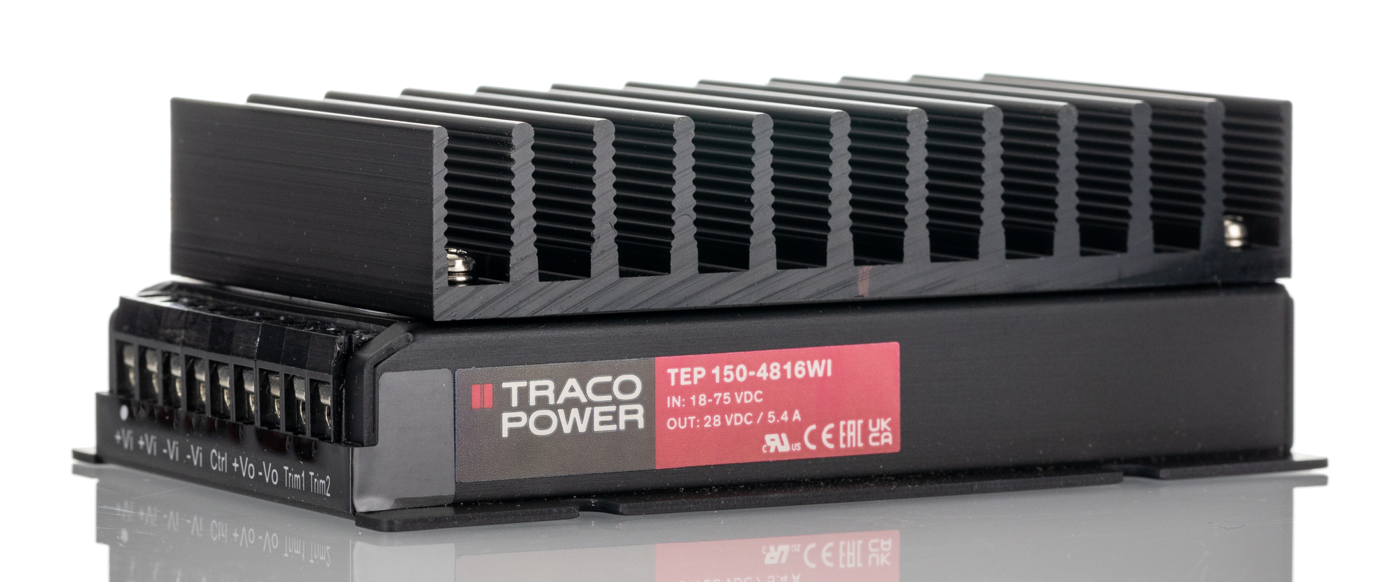 TRACOPOWER TEP 150WI DC-DC Converter, 28V dc/ 6.3A Output, 18 → 75 V dc Input, 150W, Through Hole, +75°C Max