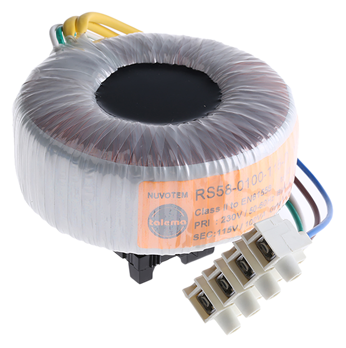 Nuvotem Talema 230V ac, 115V ac Toroidal Transformer, 100VA 1 Output
