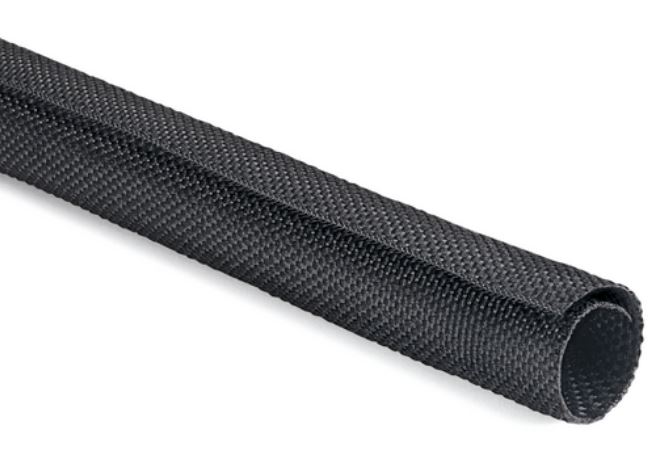 HellermannTyton Braided Polyester Black Cable Sleeve, 8mm Diameter, 100m Length, 170-01001 Series