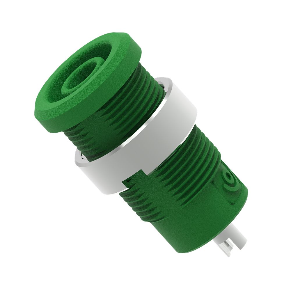 Electro PJP Green Female Banana Socket, 4 mm Connector, Solder Termination, 25A, 1kV, Nickel Plating