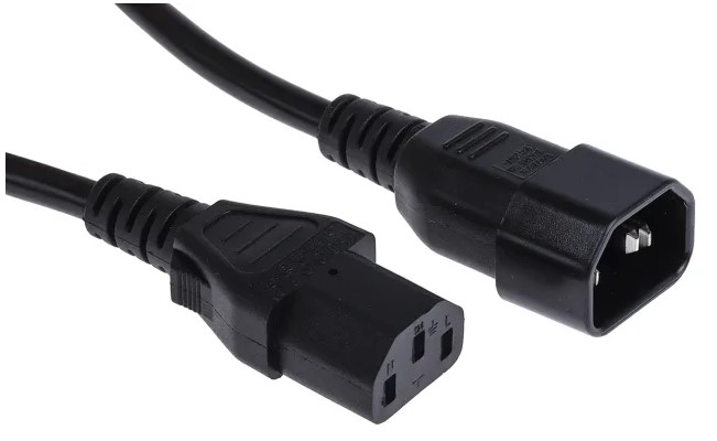 RS PRO Straight IEC C13 Socket to Straight IEC C14 Plug Power Cable Assembly, 2m
