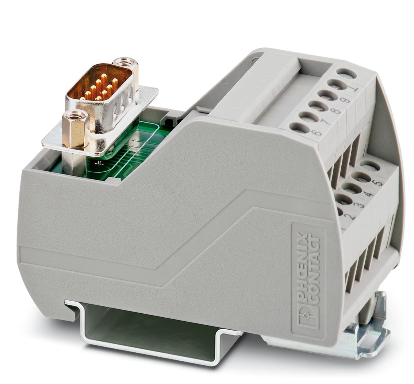 Phoenix Contact VIP-2/SC/D 9SUB/M Series 9-Contact Male Interface Module, D-sub Connector, DIN Rail Mount, 2A