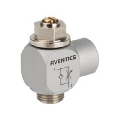 EMERSON – AVENTICS CC02-AL Series Threaded Flow Valve, G 1/4 Inlet Port x G 1/4 Outlet Port, 0821200202