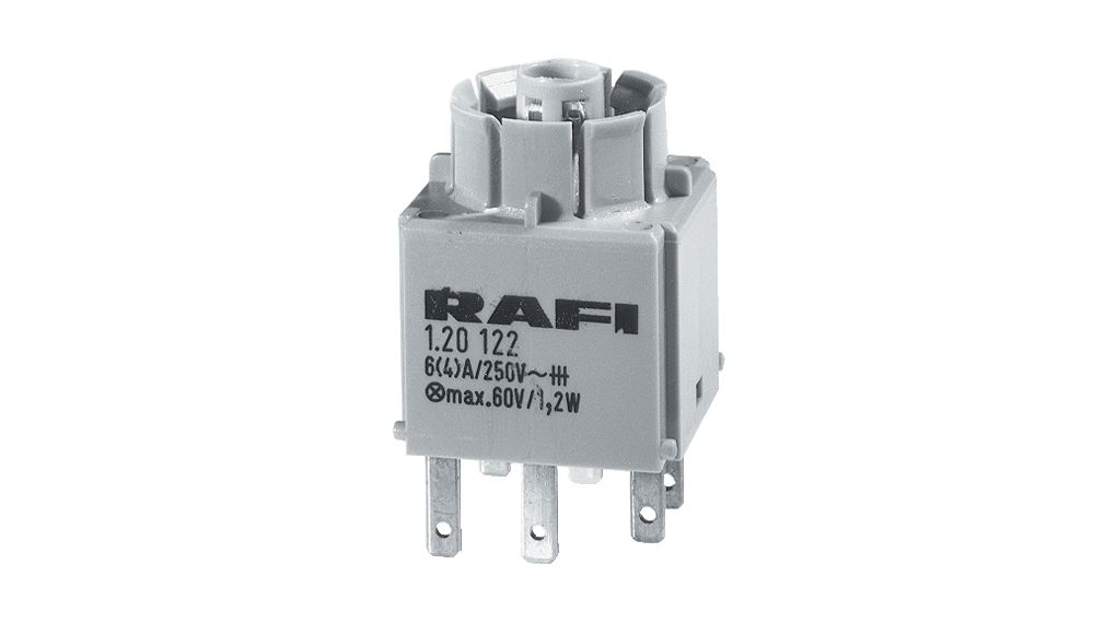 RAFI RAFIX 16 Series Contact Block for Use with Filament Lamp, 250V ac, DPST