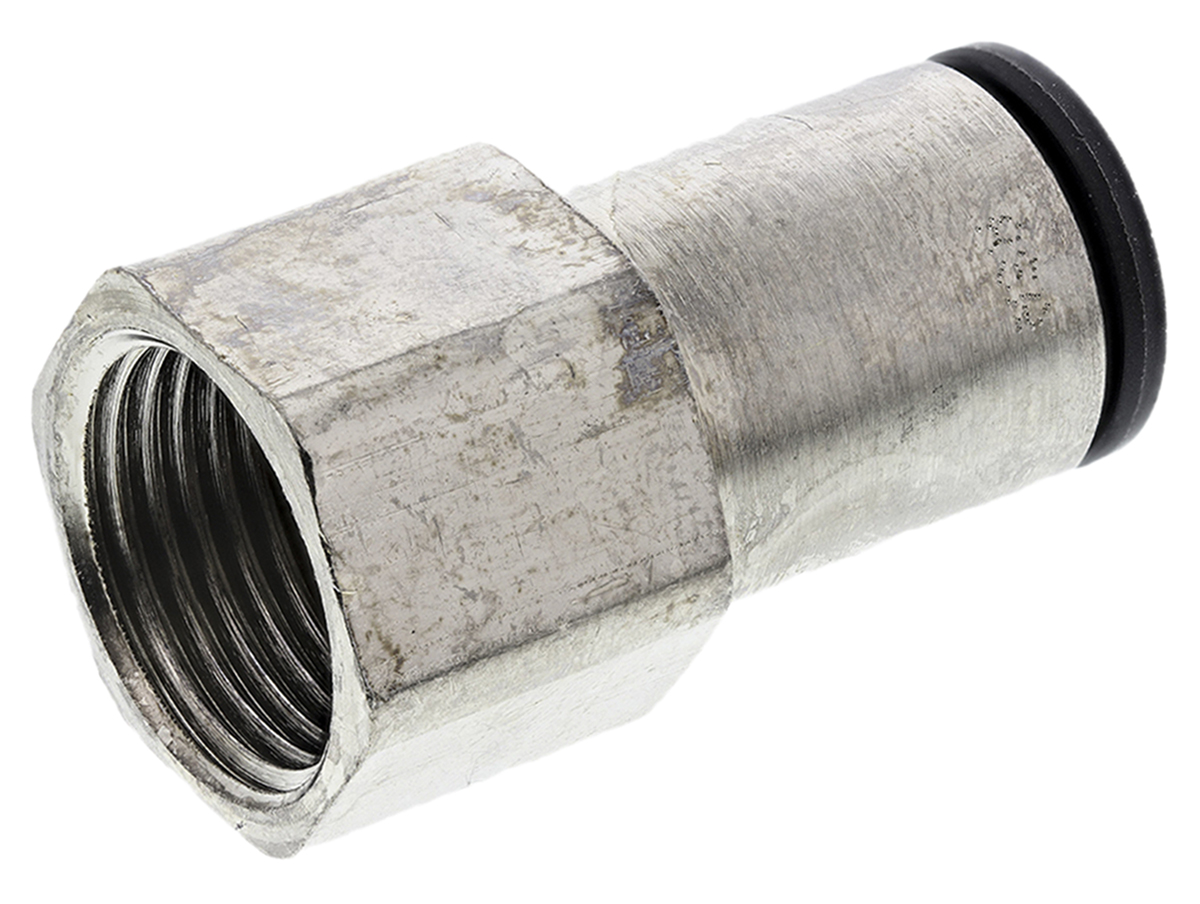 Legris LF3000 Series Straight Threaded Adaptor, G 3/8 Female to Push In 10 mm, Threaded-to-Tube Connection Style