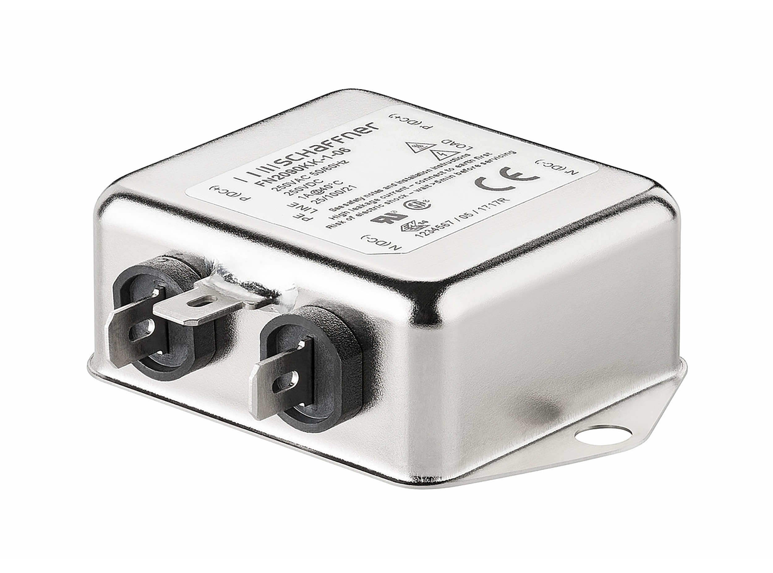 Schaffner, FN2090 3A 250 V ac/dc 0 → 400Hz, Chassis Mount EMI Filter, Fast-On, Single Phase