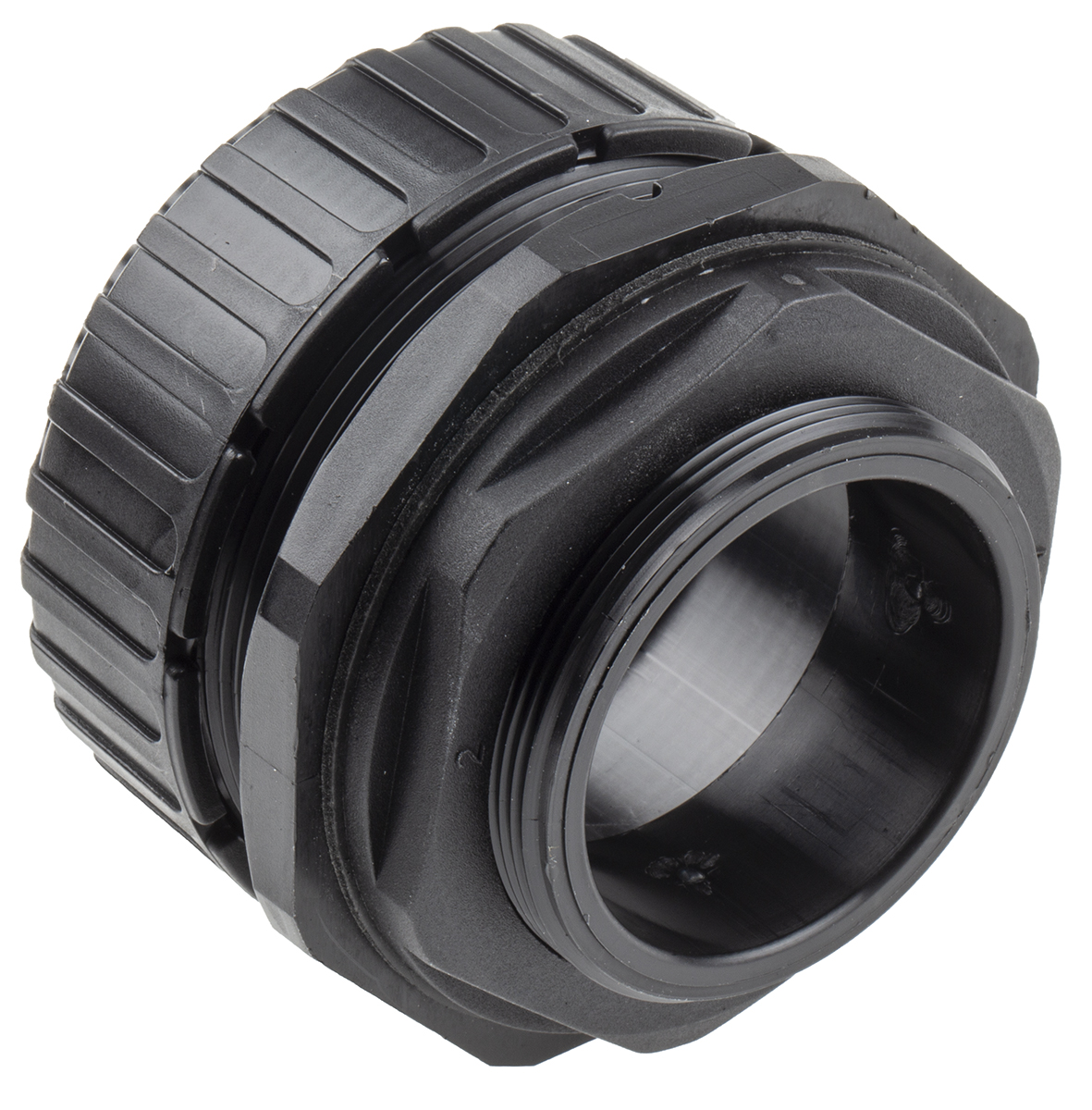 Adaptaflex Straight, Conduit Fitting, 50mm Nominal Size, M50, Nylon 66, Black IP65 rating