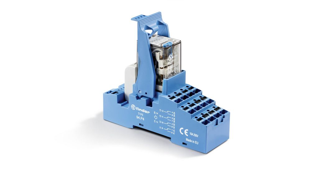 Finder 58 Series Interface Relay, DIN Rail Mount, 230V Coil, 4PDT, 4-Pole, 7A Load