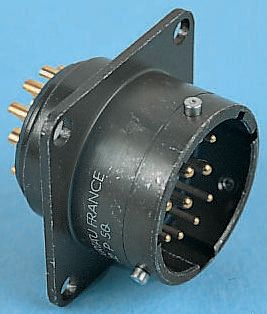 Souriau Sunbank by Eaton, 851, Copper Alloy 3 Way Panel Mount MIL Spec Circular Connector Receptacle, Pin