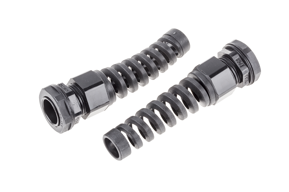 RS PRO Black Nylon Cable Gland, PG13.5 Thread, 6mm min., 12mm max., IP68