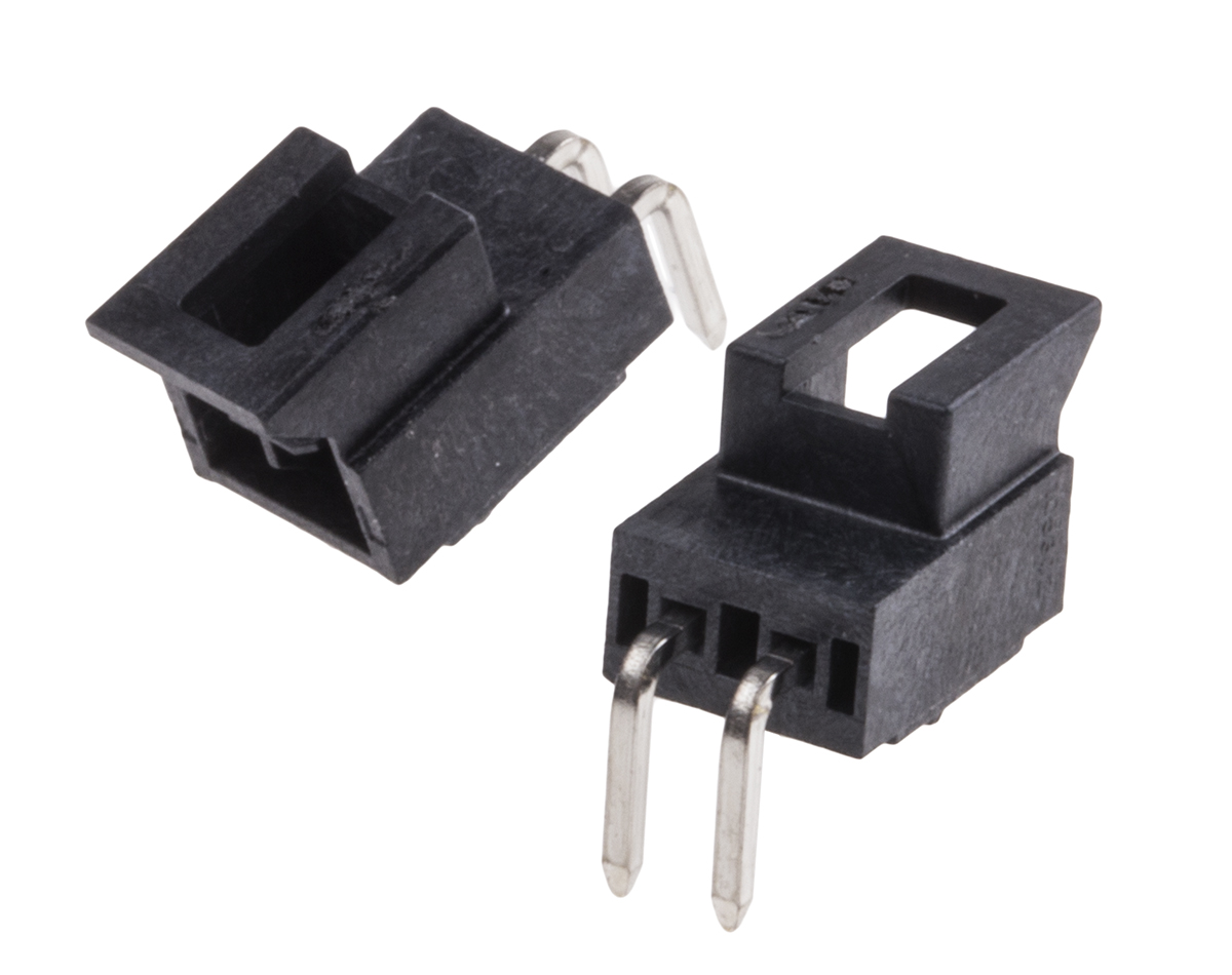 Molex Nano-Fit Series Right Angle Through Hole PCB Header, 2 Contact(s), 2.5 mm Pitch, 1 Row, Shrouded