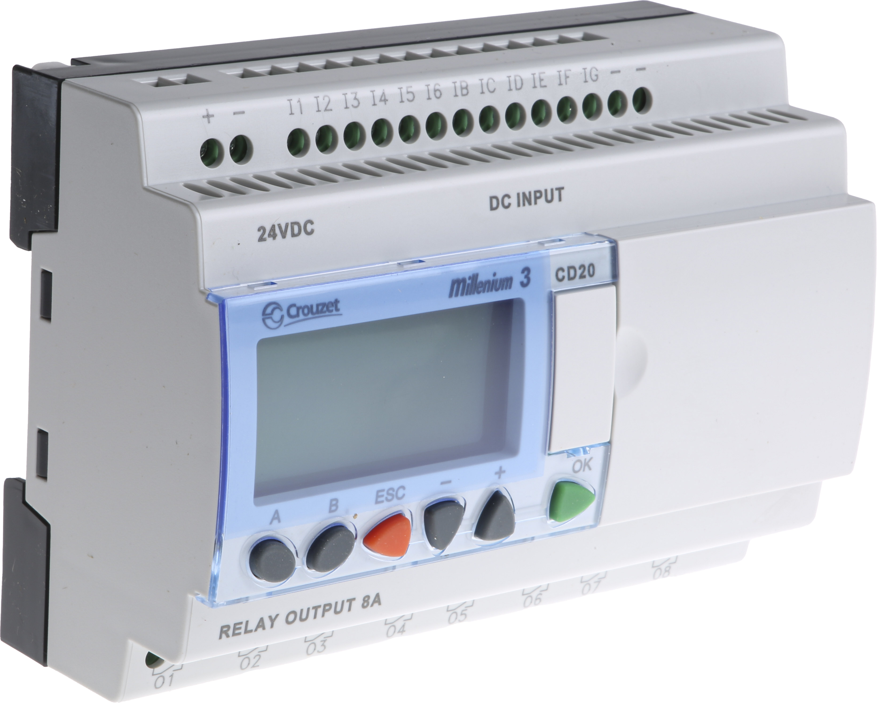 Crouzet Millenium 3 Series Logic Module, 24 V dc Supply, Relay Output, 12-Input, Analogue, Digital Input