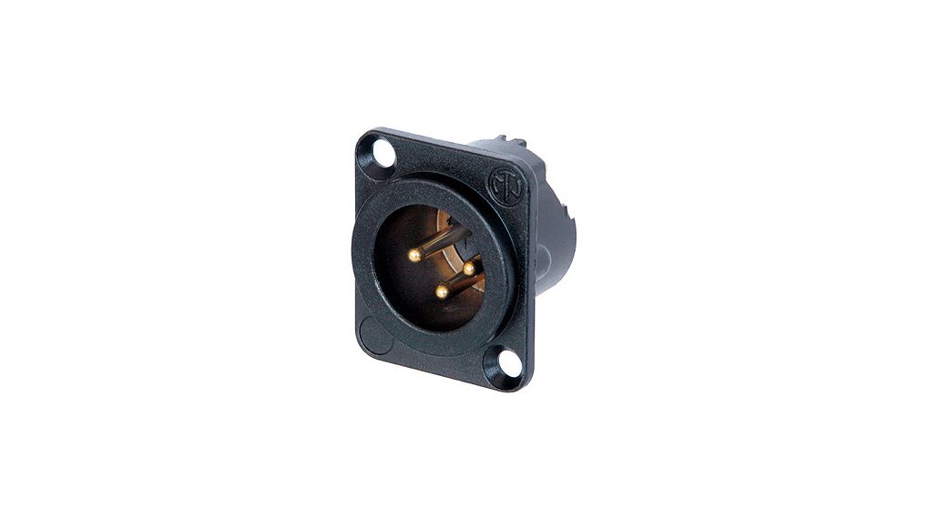 Neutrik Panel Mount XLR Connector, Plug, 50 V, 3 Way, Gold over Nickel Plating
