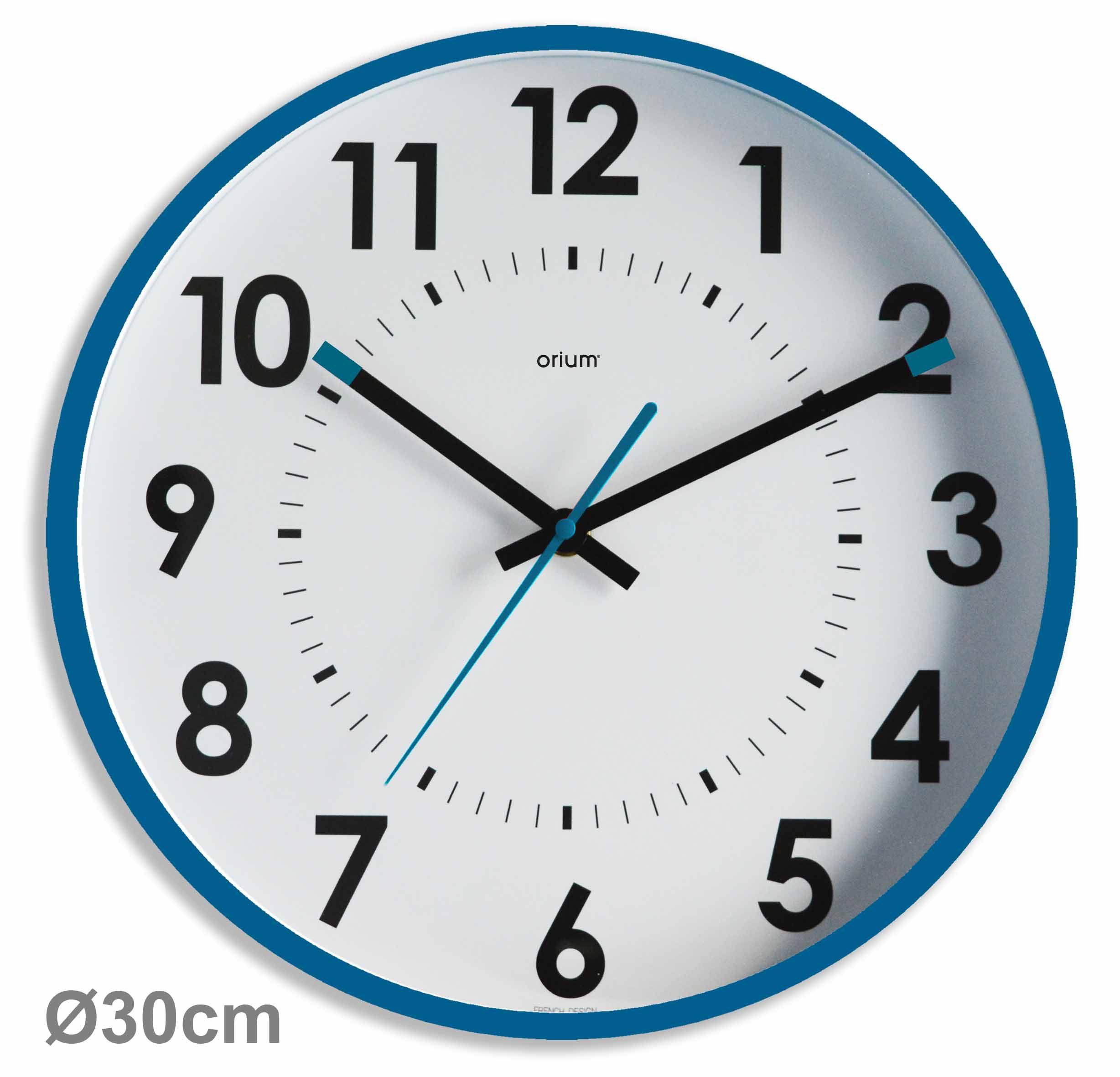Orium Blue Analog Wall Clock, 30cm Diameter