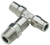 Legris LF3600 Series Tee Threaded Adaptor, Push In 10 mm to Push In 10 mm, Threaded-to-Tube Connection Style