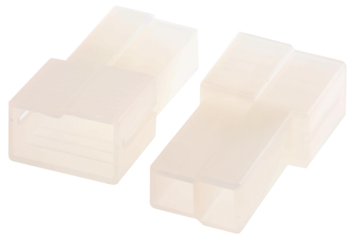 TE Connectivity, AMP FASTIN-FASTON 2 Way Nylon 66 Crimp Terminal Housing, 6.35mm Tab Size, Natural