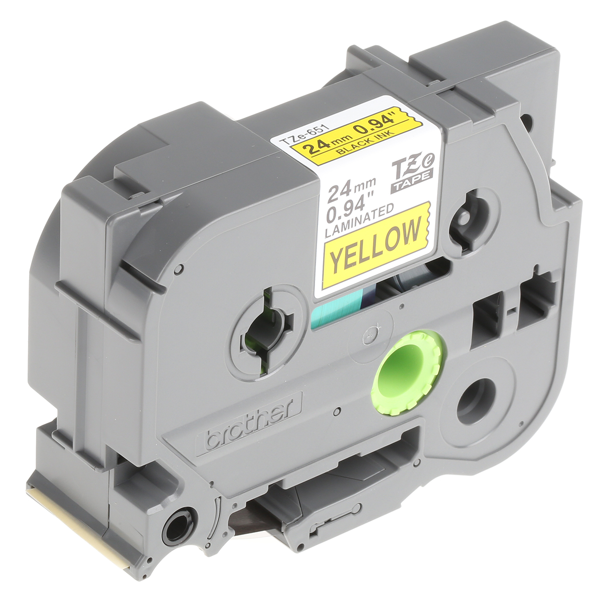 Brother Black on Yellow Label Printer Tape, 8 m Length, 24 mm Width